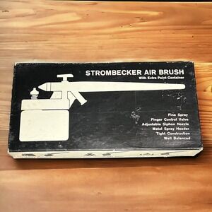 Vintage Strombecker Siphon Airbrush W/ Extra Paint Canister Model 7105-495 Japan